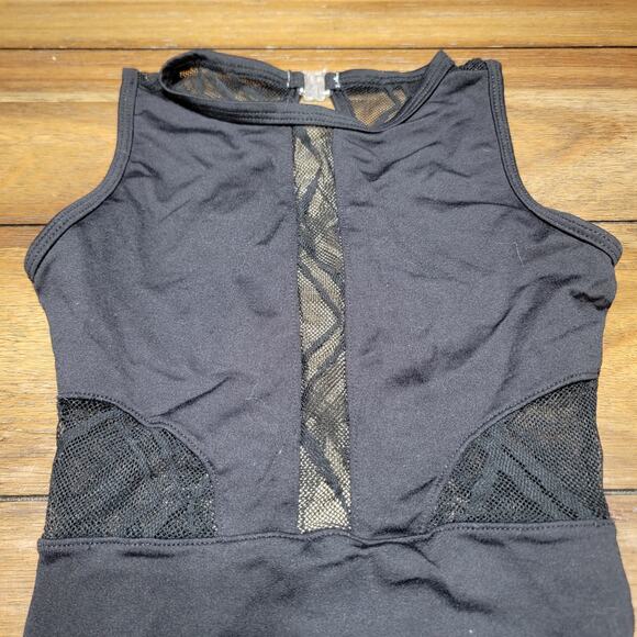 So Danca Black Sleeveless Bodysuit w/ Mesh Top - Picture 2 of 6